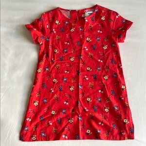 Red Floral Short Sleeve Dress